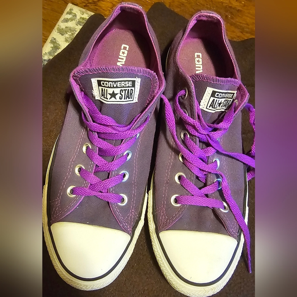 Converse All Star Purple Low Top Sneakers CT OX 540246F - Picture 2 of 4